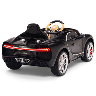 Licensed BLACK Bugatti Ride On Car R/C Remote Leather Seat Real EVA Rubber Tires (Newest Versión )