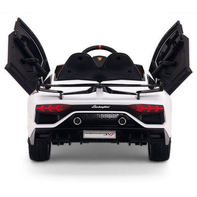 Licensed WHITE Lamborghini Ride On Car R/C Remote Leather Seat Real EVA Rubber Tires (Newest Versión )