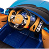 Licensed BLUE Bugatti Ride On Car R/C Remote Leather Seat Real EVA Rubber Tires (Newest Versión )