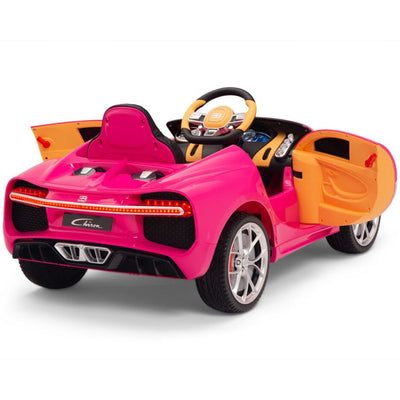 Licensed PINK Bugatti Ride On Car R/C Remote Leather Seat Real EVA Rubber Tires (Newest Version )