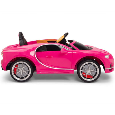 Licensed PINK Bugatti Ride On Car R/C Remote Leather Seat Real EVA Rubber Tires (Newest Version )