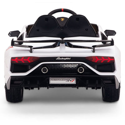 Licensed WHITE Lamborghini Ride On Car R/C Remote Leather Seat Real EVA Rubber Tires (Newest Versión )