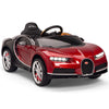 Licensed BURGUNDY-BLACK Bugatti Ride On Car R/C Remote Leather Seat Real EVA Rubber Tires (Newest Versión )