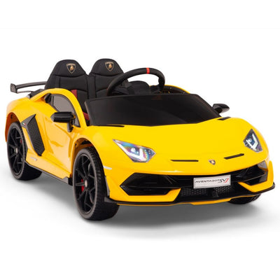 Licensed YELLOW Lamborghini Ride On Car R/C Remote Leather Seat Real EVA Rubber Tires (Newest Versión )