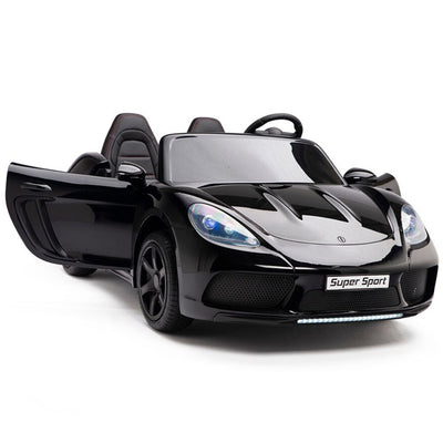 BLACK SUPER BIG 24V Ride On Car Powerful Motors,Real Rubber Tires (Newest Versión)