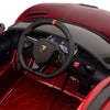 Licensed Burgundy Lamborghini Ride On Car R/C Remote Leather Seat Real EVA Rubber Tires (Newest Versión )