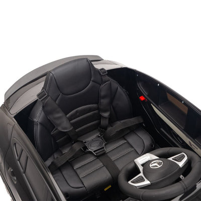 Licensed Black Mercedes Electric Ride On Car R/C Remote Leather Seat (Newest Versión )