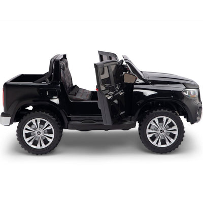 Licensed 4 Wheel Drive/AWD BLACK Mercedes Electric Truck R/C Remote Leather Seat