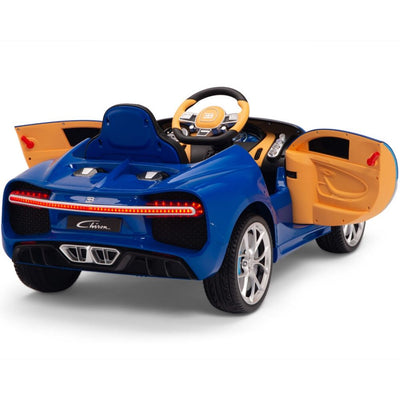 Licensed BLUE Bugatti Ride On Car R/C Remote Leather Seat Real EVA Rubber Tires (Newest Versión )