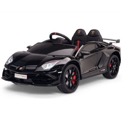 Licensed BLACK Lamborghini Ride On Car R/C Remote Leather Seat Real EVA Rubber Tires (Newest Versión )