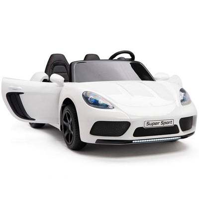 WHITE SUPER BIG 24V Ride On Car Powerful Motors,Real Rubber Tires (Newest Versión)