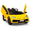 Licensed YELLOW Lamborghini Ride On Car R/C Remote Leather Seat Real EVA Rubber Tires (Newest Versión )