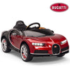 Licensed BURGUNDY-BLACK Bugatti Ride On Car R/C Remote Leather Seat Real EVA Rubber Tires (Newest Versión )