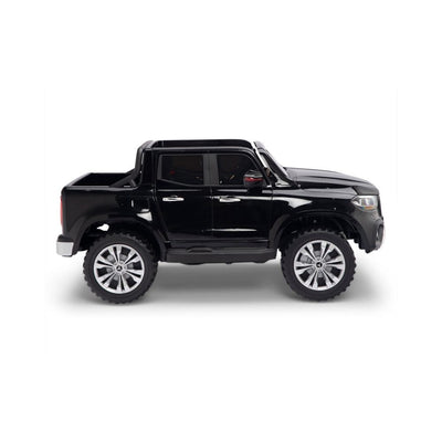 Licensed 4 Wheel Drive/AWD BLACK Mercedes Electric Truck R/C Remote Leather Seat