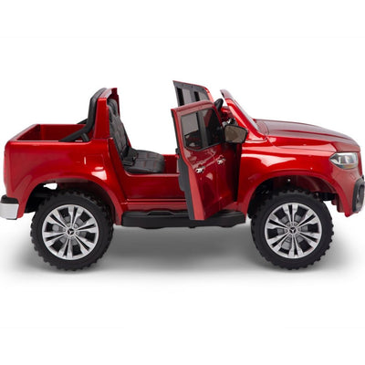 Licensed 4 Wheel Drive/AWD RED Mercedes Electric Truck R/C Remote Leather Seat