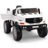 Licensed WHITE Mercedes 12V Ride On Truck R/C Remote ,Rubber Tires (Newest Version )