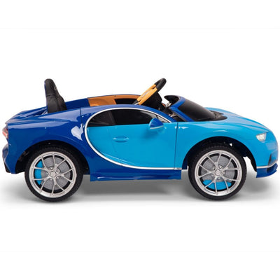 Licensed BLUE Bugatti Ride On Car R/C Remote Leather Seat Real EVA Rubber Tires (Newest Versión )