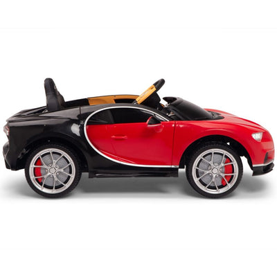 Licensed RED-BLACK Bugatti Ride On Car R/C Remote Leather Seat Real EVA Rubber Tires (Newest Versión )