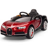 Licensed BURGUNDY-BLACK Bugatti Ride On Car R/C Remote Leather Seat Real EVA Rubber Tires (Newest Versión )