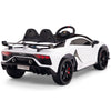 Licensed WHITE Lamborghini Ride On Car R/C Remote Leather Seat Real EVA Rubber Tires (Newest Versión )