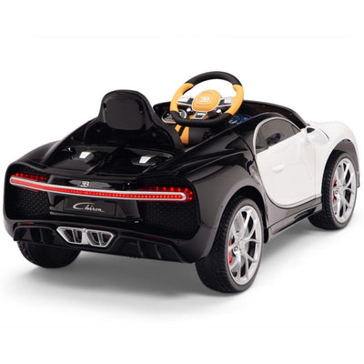 Licensed BLACK/WHITE Bugatti Ride On Car R/C Remote Leather Seat Real EVA Rubber Tires (Newest Versión )