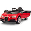 Licensed RED-BLACK Bugatti Ride On Car R/C Remote Leather Seat Real EVA Rubber Tires (Newest Versión )