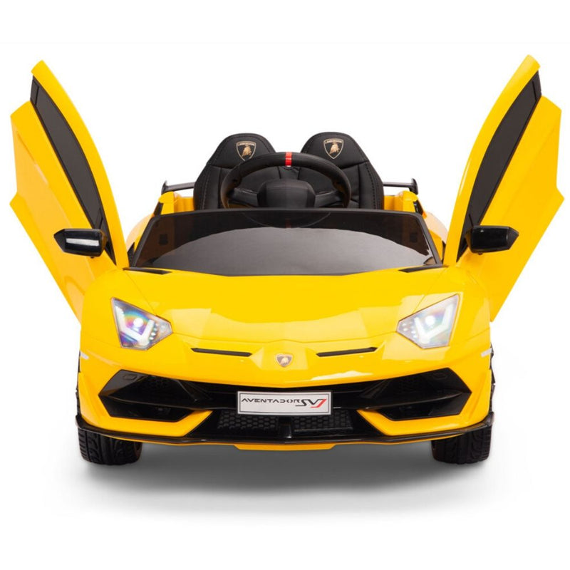 Licensed YELLOW Lamborghini Ride On Car R/C Remote Leather Seat Real EVA Rubber Tires (Newest Versión )