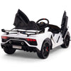 Licensed WHITE Lamborghini Ride On Car R/C Remote Leather Seat Real EVA Rubber Tires (Newest Versión )