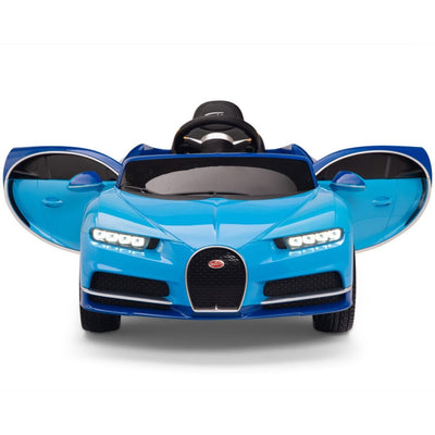 Licensed BLUE Bugatti Ride On Car R/C Remote Leather Seat Real EVA Rubber Tires (Newest Versión )