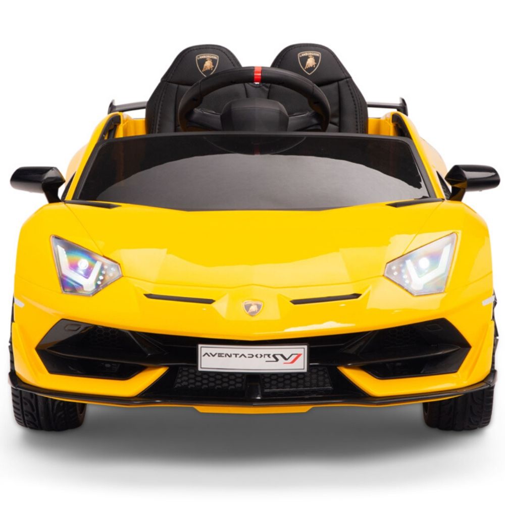 Licensed YELLOW Lamborghini Ride On Car R/C Remote Leather Seat Real EVA Rubber Tires (Newest Versión )