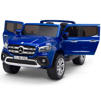 Licensed 4 Wheel Drive/AWD BLUE Mercedes Electric Truck R/C Remote Leather Seat