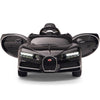 Licensed BLACK Bugatti Ride On Car R/C Remote Leather Seat Real EVA Rubber Tires (Newest Versión )