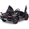 Licensed BLACK Lamborghini Ride On Car R/C Remote Leather Seat Real EVA Rubber Tires (Newest Versión )