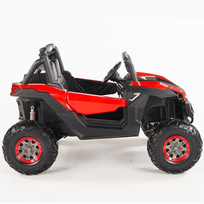 4X4 RED UTV Ride On R/C Remote Leather Seat and Real EVA Rubber Tires ( NEWEST VERSION )