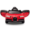 Licensed RED-BLACK Bugatti Ride On Car R/C Remote Leather Seat Real EVA Rubber Tires (Newest Versión )