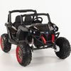 4X4 BLACK UTV Ride On R/C Remote Leather Seat and Real EVA Rubber Tires ( NEWEST VERSION )