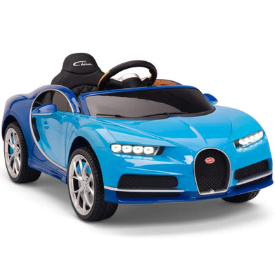 Licensed BLUE Bugatti Ride On Car R/C Remote Leather Seat Real EVA Rubber Tires (Newest Versión )