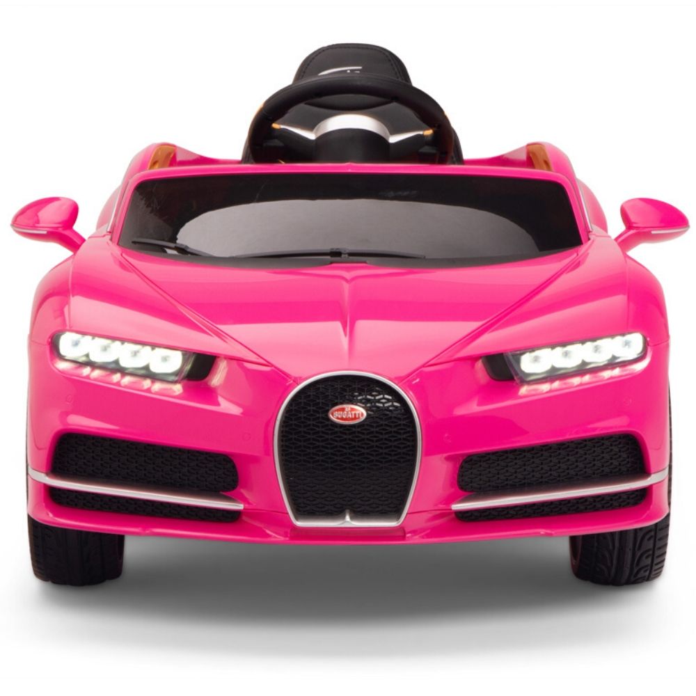Licensed PINK Bugatti Ride On Car R/C Remote Leather Seat Real EVA Rubber Tires (Newest Version )