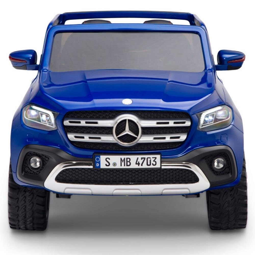 Licensed 4 Wheel Drive/AWD BLUE Mercedes Electric Truck R/C Remote Leather Seat