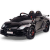 Licensed BLACK Lamborghini Ride On Car R/C Remote Leather Seat Real EVA Rubber Tires (Newest Versión )