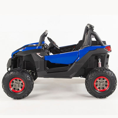 4X4 BLUE UTV Ride On R/C Remote Leather Seat and Real EVA Rubber Tires ( NEWEST VERSION )