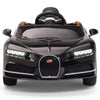 Licensed BLACK Bugatti Ride On Car R/C Remote Leather Seat Real EVA Rubber Tires (Newest Versión )