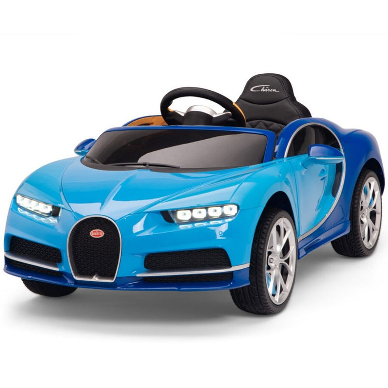 Licensed BLUE Bugatti Ride On Car R/C Remote Leather Seat Real EVA Rubber Tires (Newest Versión )
