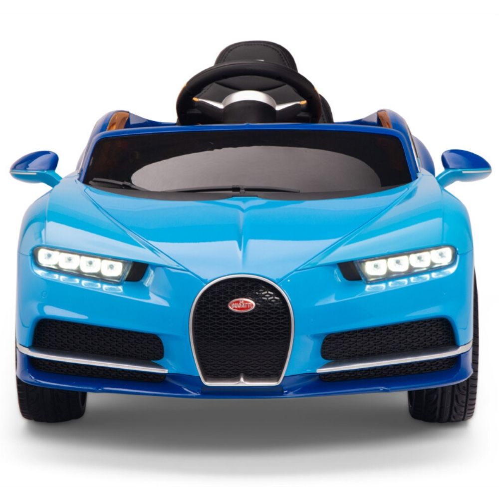 Licensed BLUE Bugatti Ride On Car R/C Remote Leather Seat Real EVA Rubber Tires (Newest Versión )