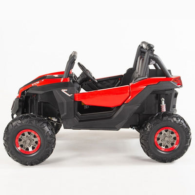 4X4 RED UTV Ride On R/C Remote Leather Seat and Real EVA Rubber Tires ( NEWEST VERSION )