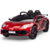 Licensed Burgundy Lamborghini Ride On Car R/C Remote Leather Seat Real EVA Rubber Tires (Newest Versión )