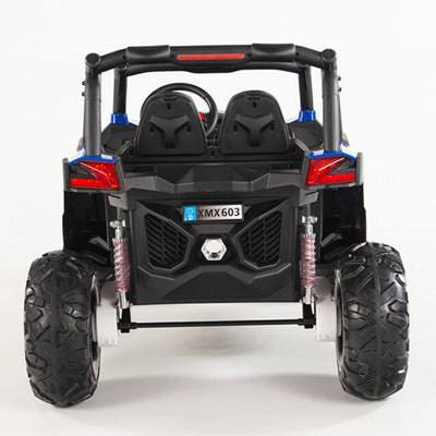 4X4 BLUE UTV Ride On R/C Remote Leather Seat and Real EVA Rubber Tires ( NEWEST VERSION )