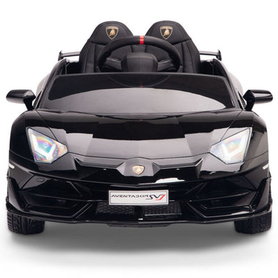 Licensed BLACK Lamborghini Ride On Car R/C Remote Leather Seat Real EVA Rubber Tires (Newest Versión )