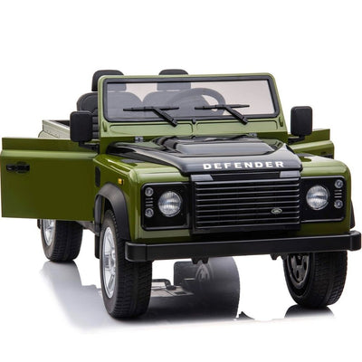 Licensed 4X4 GREEN Defender Ride On With Leather Seat R/C Remote and Rubber Tires ( NEWEST VERSION )