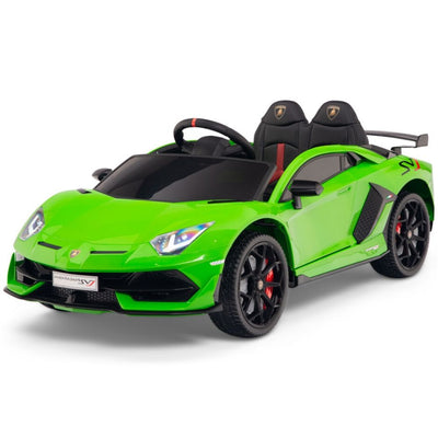 Licensed Green Lamborghini Ride On Car R/C Remote Leather Seat Real EVA Rubber Tires (Newest Versión )